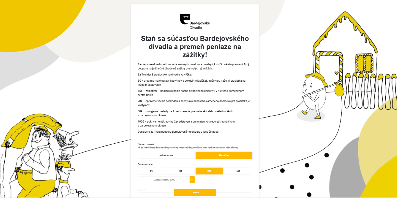 Darovacia stránka Bardejovské divadlo